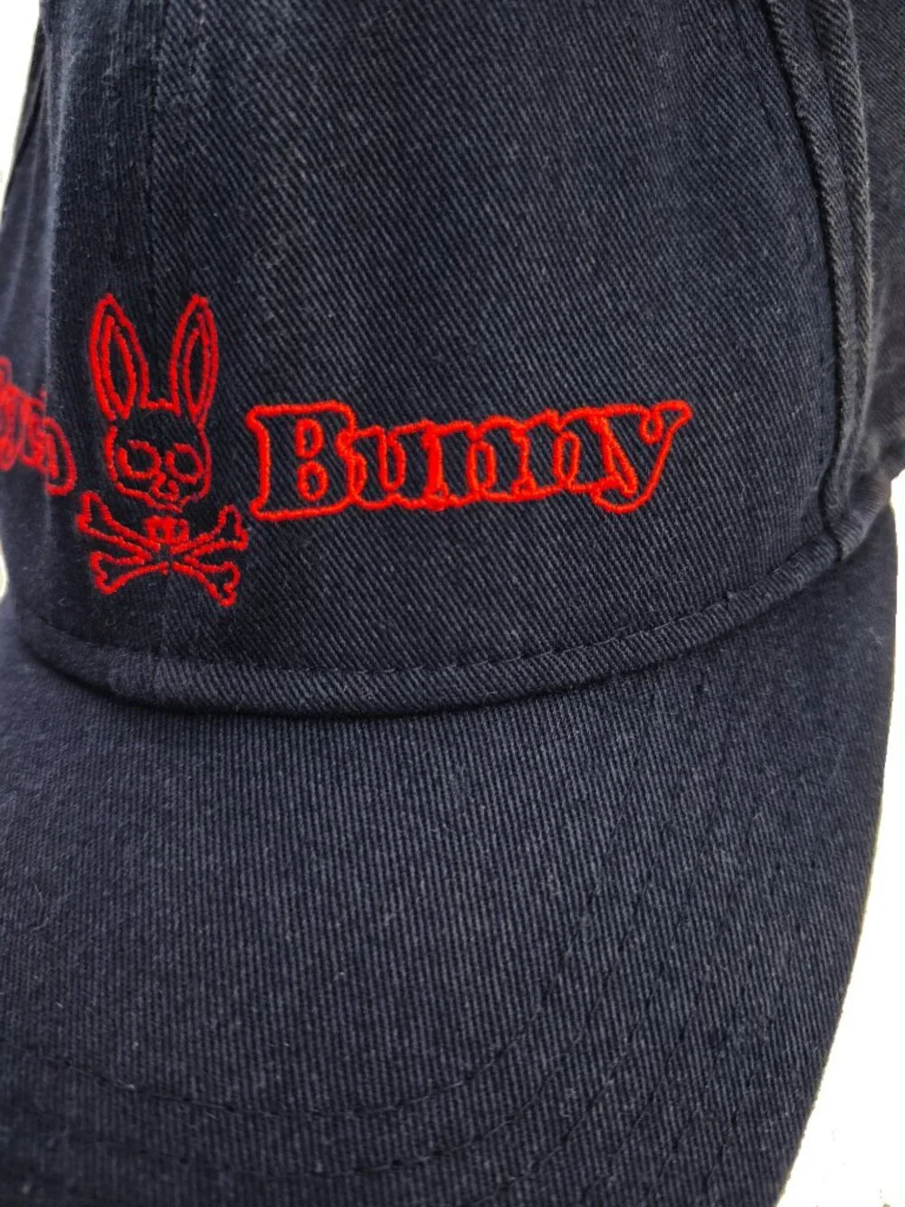 Psycho Bunny Navy Baseball Cap with Red Embroidered Logo OS